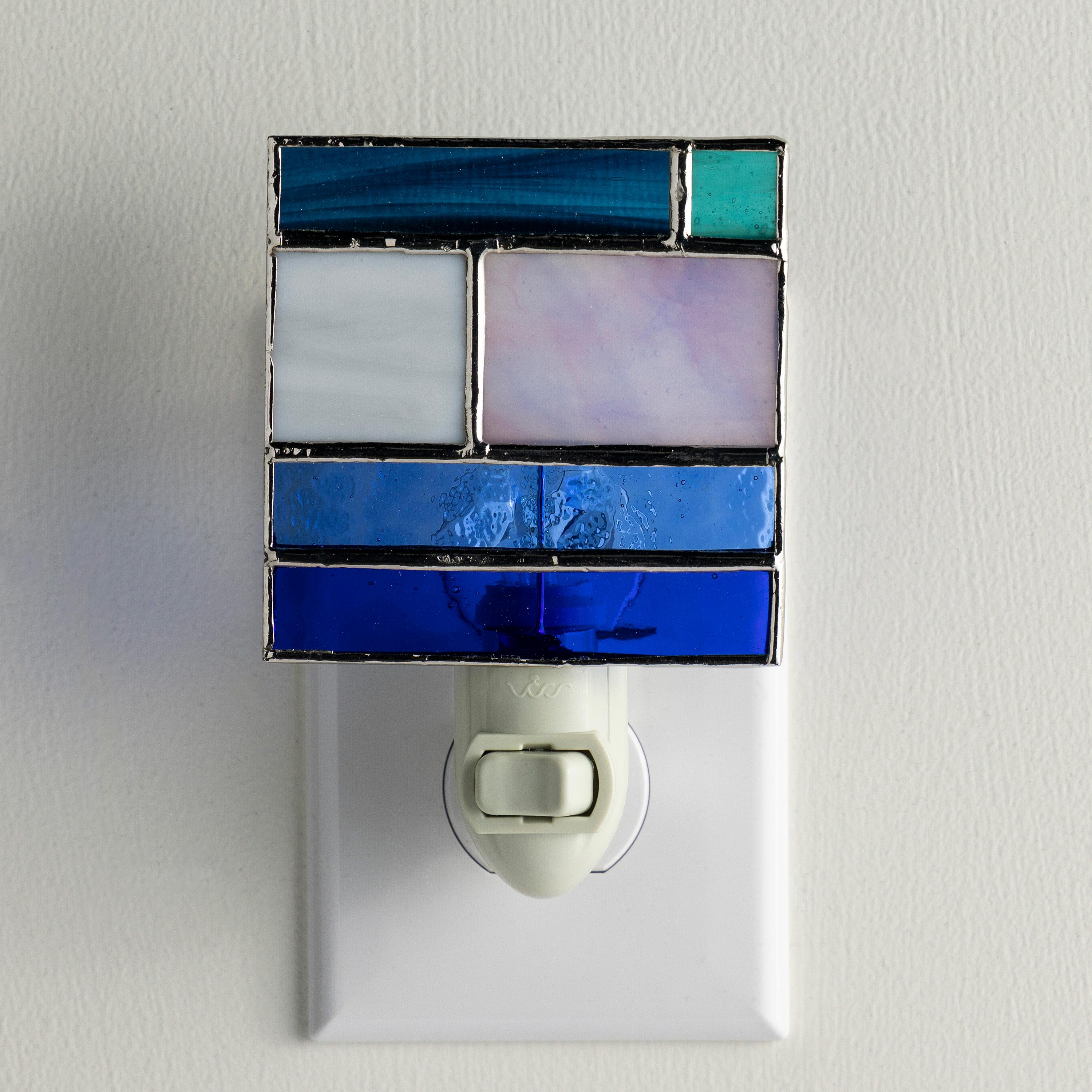 Mission Style Glass Nightlight - Blue